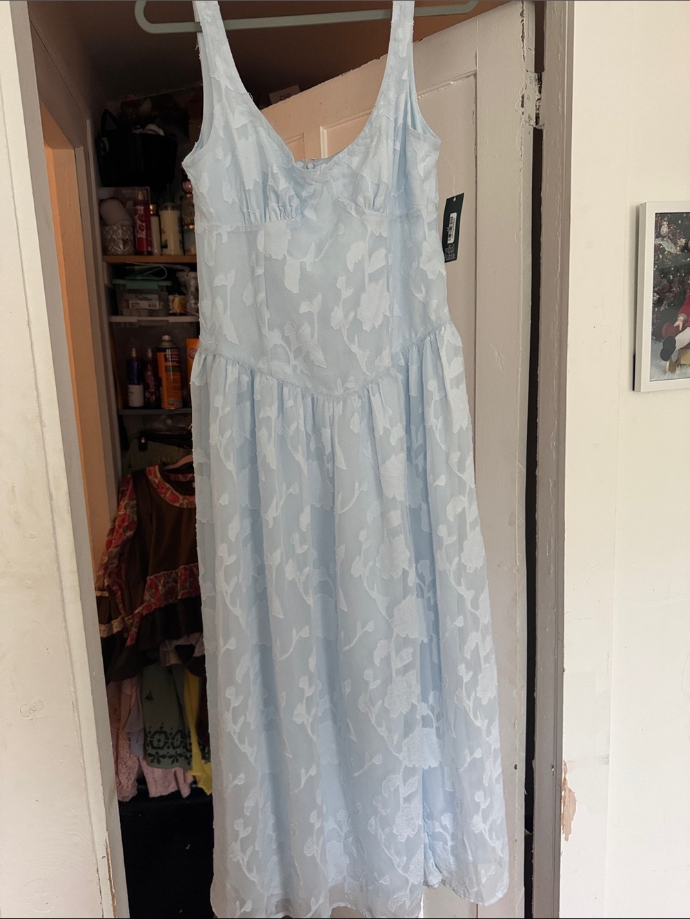 wild fable Light Blue Floral Maxi Dress